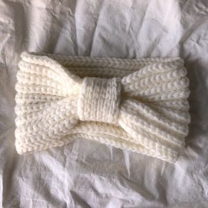 Bow Knitted Headband - Cream